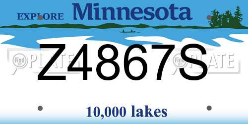 Z4867S Minnesota License Plate