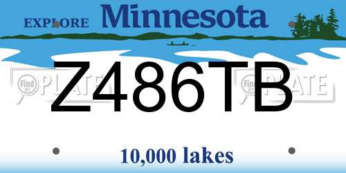 Z486TB Minnesota License Plate