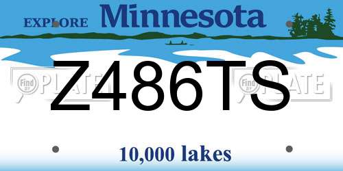 Z486TS Minnesota License Plate