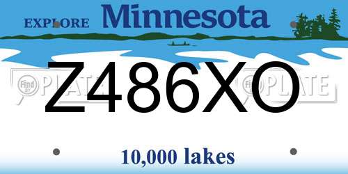 Z486XO Minnesota License Plate
