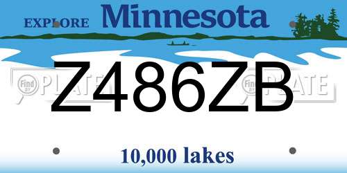 Z486ZB Minnesota License Plate
