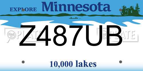 Z487UB Minnesota License Plate