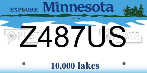 Z487US Minnesota License Plate