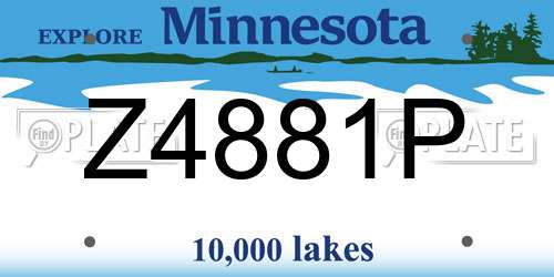 Z4881P Minnesota License Plate