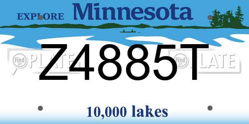 Z4885T Minnesota License Plate