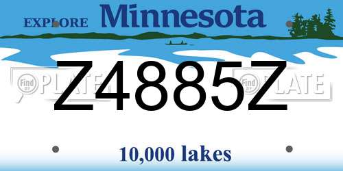 Z4885Z Minnesota License Plate
