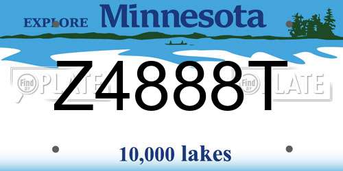 Z4888T Minnesota License Plate