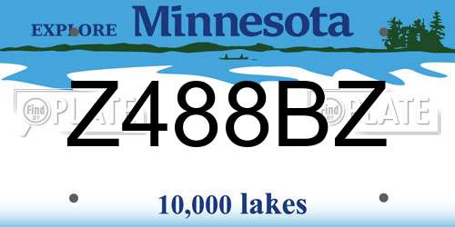 Z488BZ Minnesota License Plate