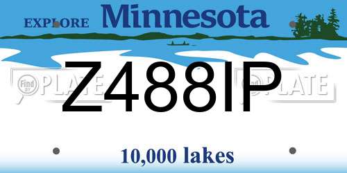 Z488IP Minnesota License Plate