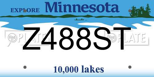Z488ST Minnesota License Plate