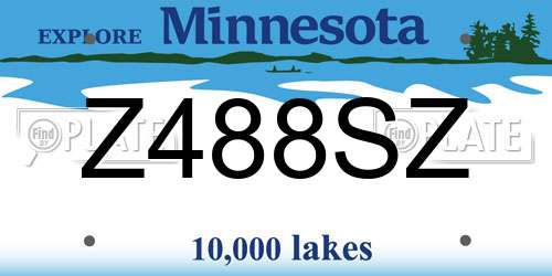 Z488SZ Minnesota License Plate