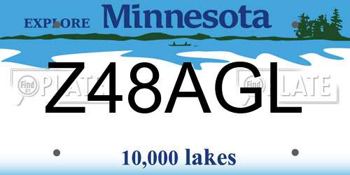 Z48AGL Minnesota License Plate
