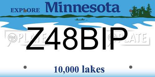 Z48BIP Minnesota License Plate