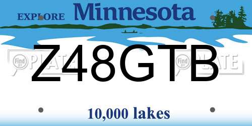 Z48GTB Minnesota License Plate