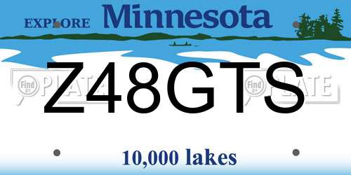 Z48GTS Minnesota License Plate