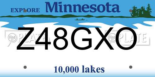 Z48GXO Minnesota License Plate