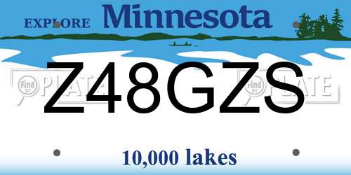 Z48GZS Minnesota License Plate