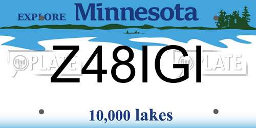 Z48IGI Minnesota License Plate
