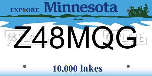 Z48MQG Minnesota License Plate