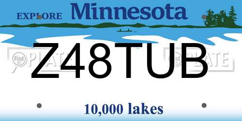Z48TUB Minnesota License Plate
