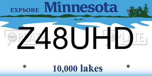 Z48UHD Minnesota License Plate