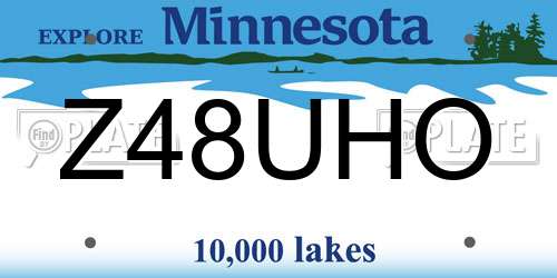 Z48UHO Minnesota License Plate
