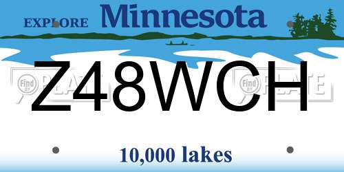 Z48WCH Minnesota License Plate