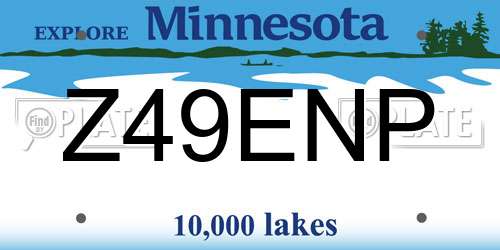 Z49ENP Minnesota License Plate