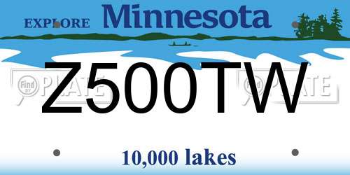 Z500TW Minnesota License Plate