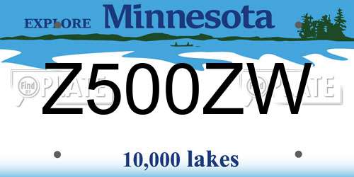 Z500ZW Minnesota License Plate