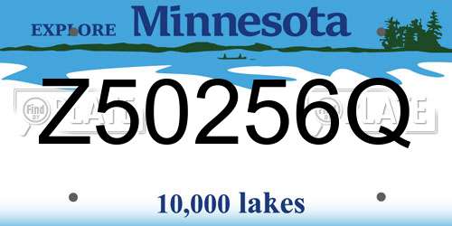 Z50256Q Minnesota License Plate