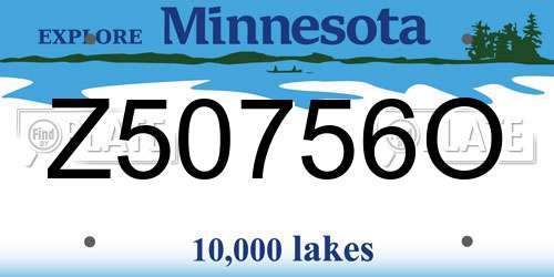 Z50756O Minnesota License Plate
