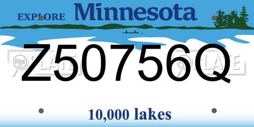 Z50756Q Minnesota License Plate