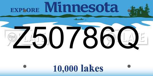 Z50786Q Minnesota License Plate