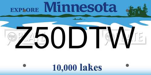 Z50DTW Minnesota License Plate