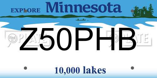 Z50PHB Minnesota License Plate