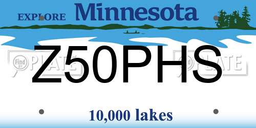 Z50PHS Minnesota License Plate