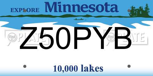 Z50PYB Minnesota License Plate