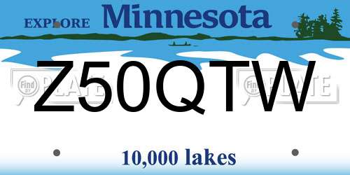 Z50QTW Minnesota License Plate