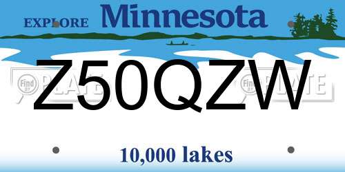 Z50QZW Minnesota License Plate