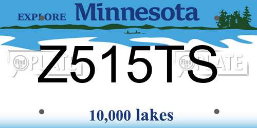 Z515TS Minnesota License Plate