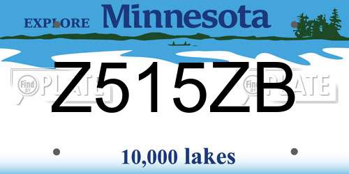 Z515ZB Minnesota License Plate
