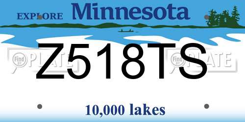 Z518TS Minnesota License Plate