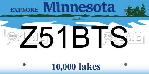 Z51BTS Minnesota License Plate