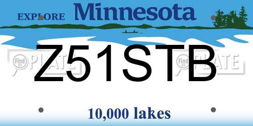 Z51STB Minnesota License Plate