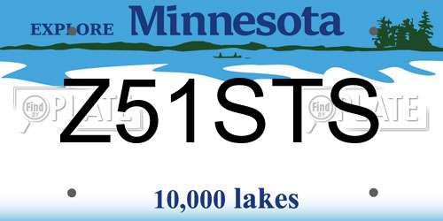 Z51STS Minnesota License Plate