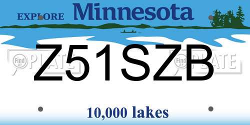 Z51SZB Minnesota License Plate