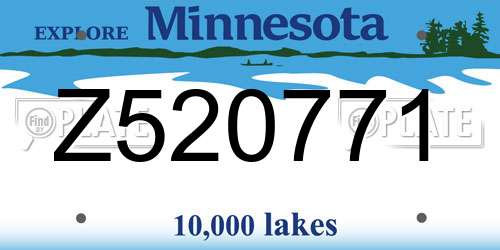 Z520771 Minnesota License Plate