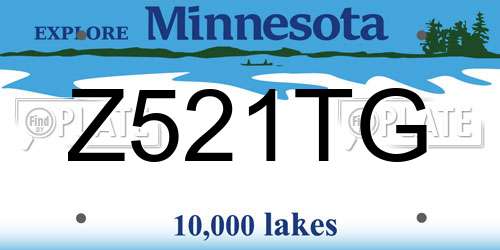 Z521TG Minnesota License Plate