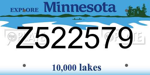 Z522579 Minnesota License Plate